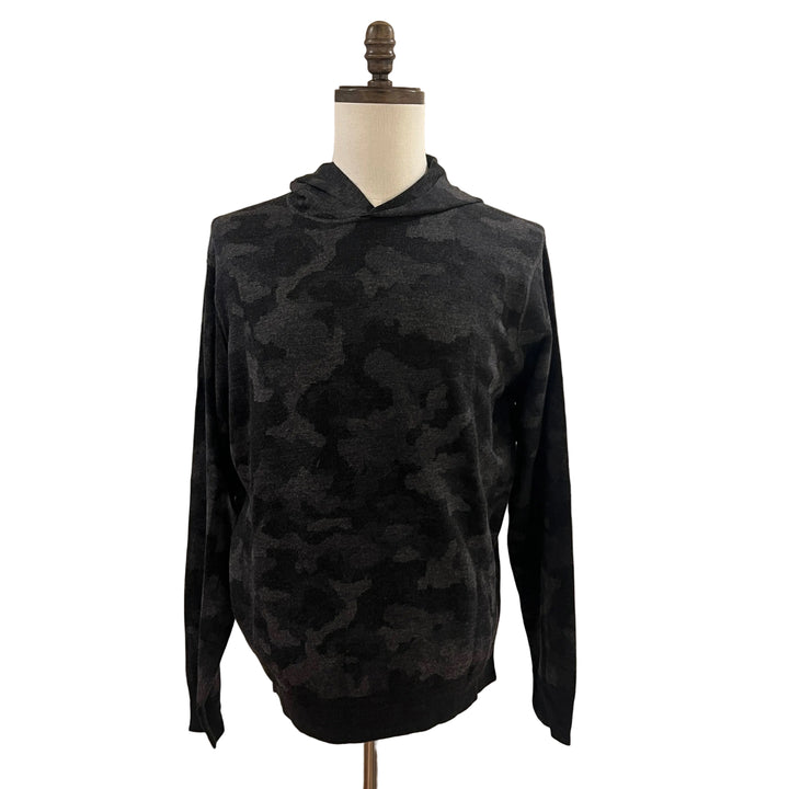 Peter Millar Reversible Camo Popover Hoodie - Black - Medium - Skorzie