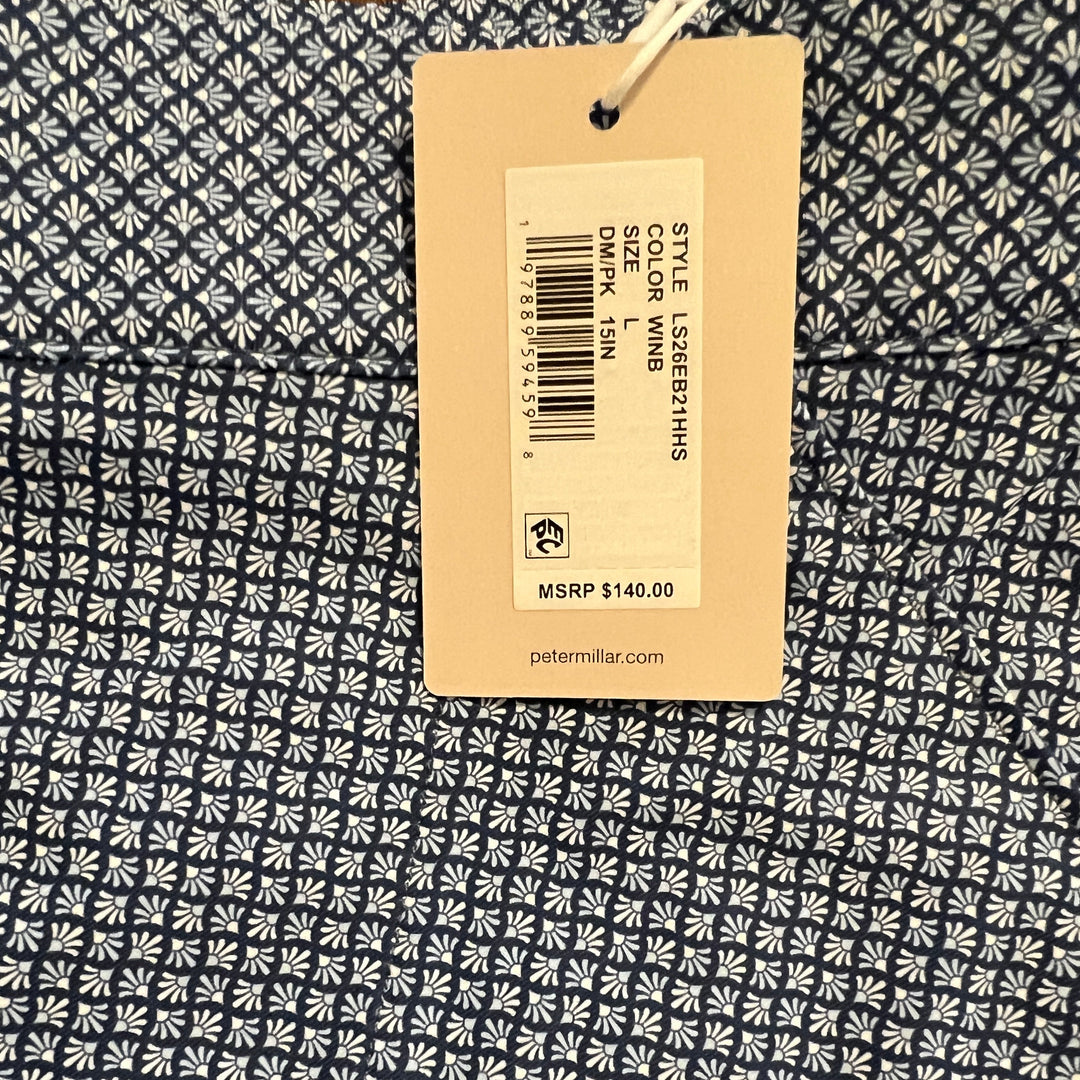 Peter Millar Women's Golf Skort Sally Palmetto Palms 15" Windsor Blue Size L