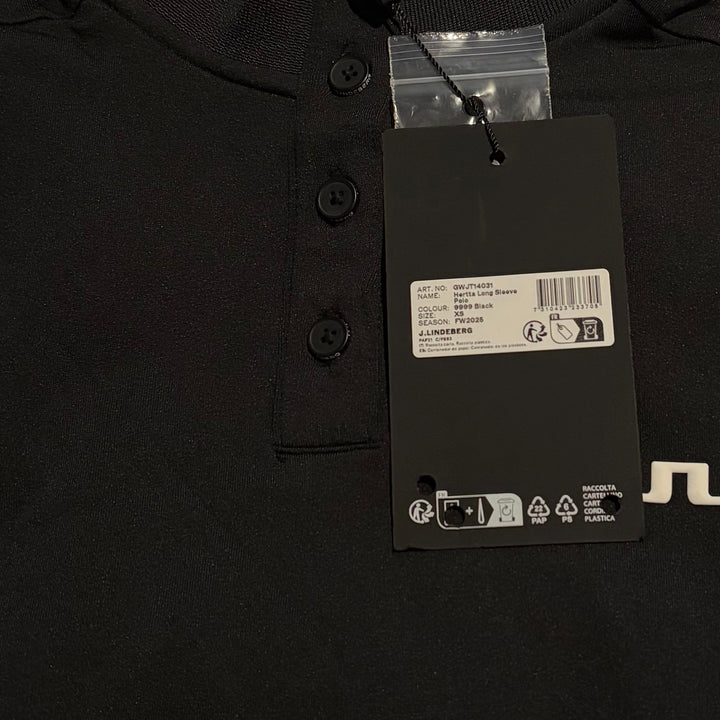 J.Lindeberg Women's Golf L/S Polo Hertta Black Size XS