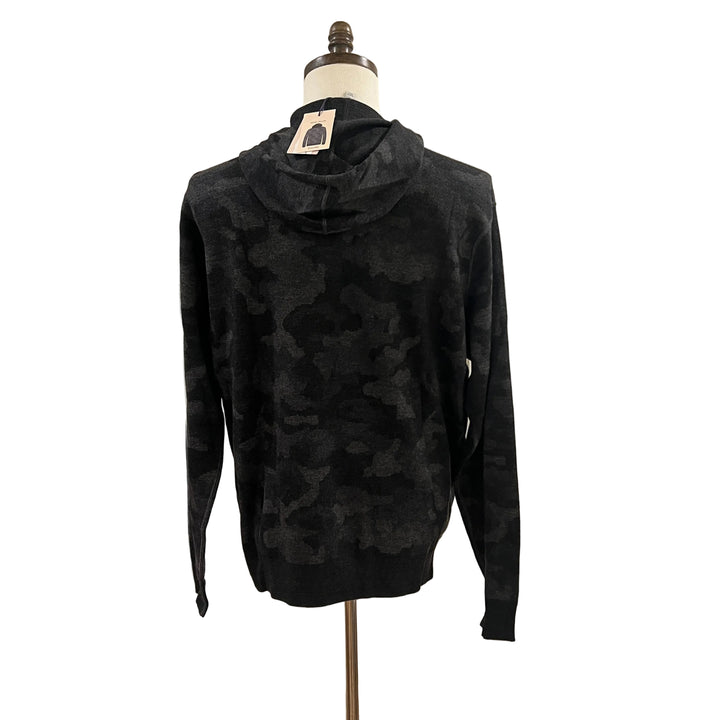 Peter Millar Reversible Camo Popover Hoodie - Black - Medium - Skorzie