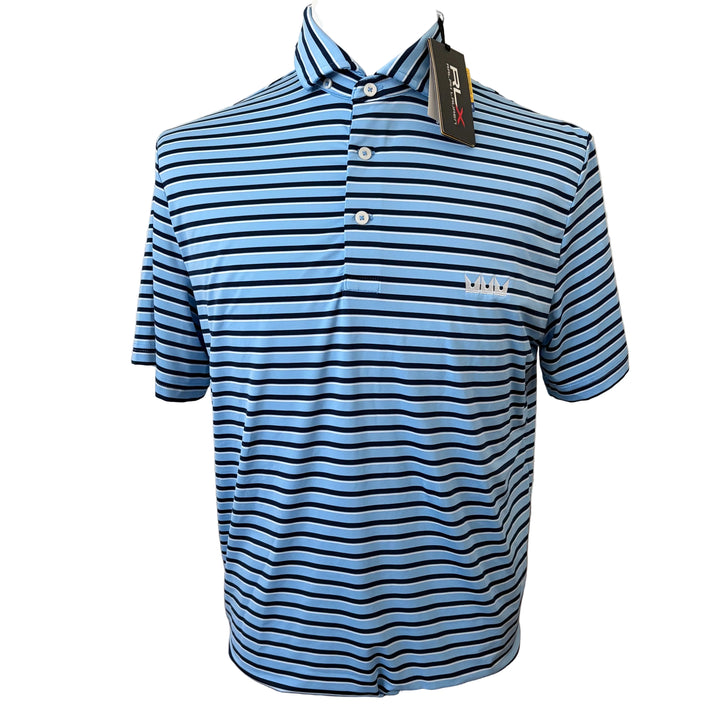 RLX Ralph Lauren Classic Fit Performance Polo (w/logo) - Blue Multi - Small - Skorzie