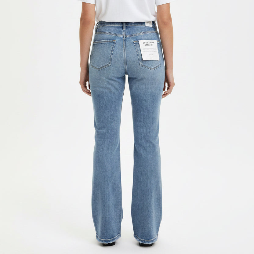 Good American Good Curve Straight Jean (28") - Light Indigo - Size 0/25 - Skorzie