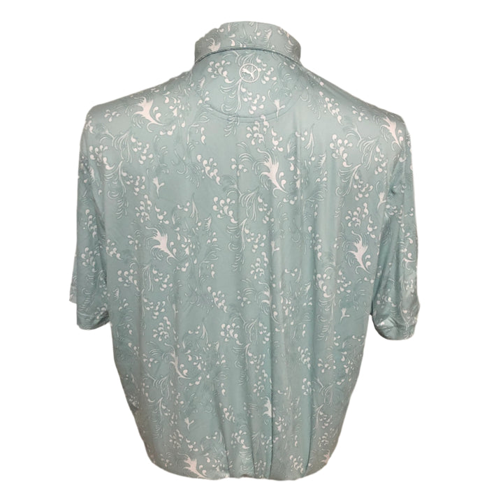 Puma Cloudspun Polo (w/ logo) - Turquoise Pattern - Skorzie