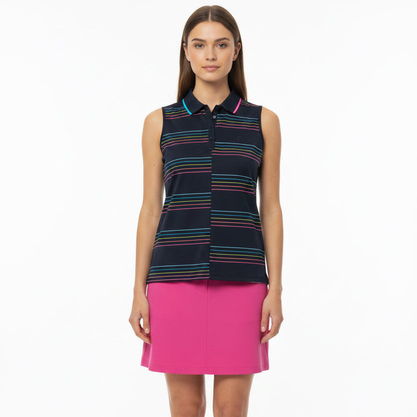 G/FORE Offset Stripe Tech Pique S/L Polo (w/ logo) - Twilight - Skorzie