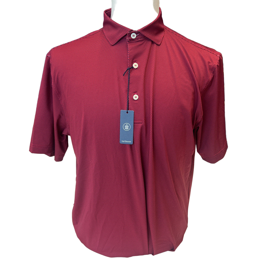 Turtleson Ramer Performance Polo (w/logo) - Grenadine/Black - Medium - Skorzie