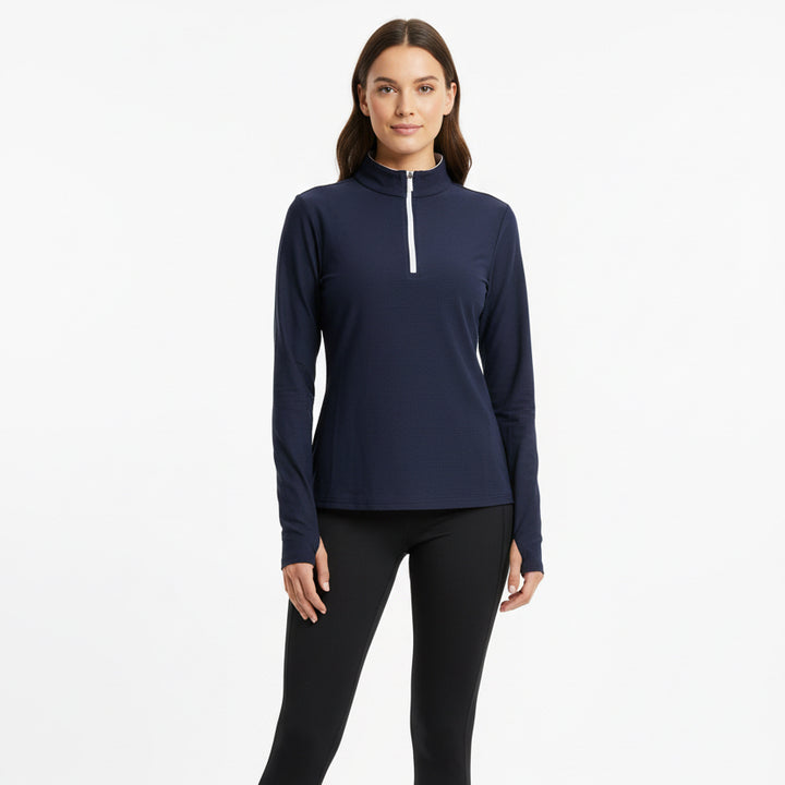Straight Down Women's Quarter-Zip Mylite New Indigo Size S