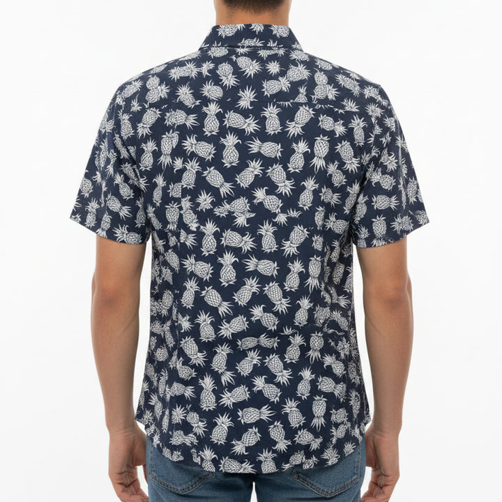 Straight Down Men's Golf Polo Pineapple Express New Indigo Size L