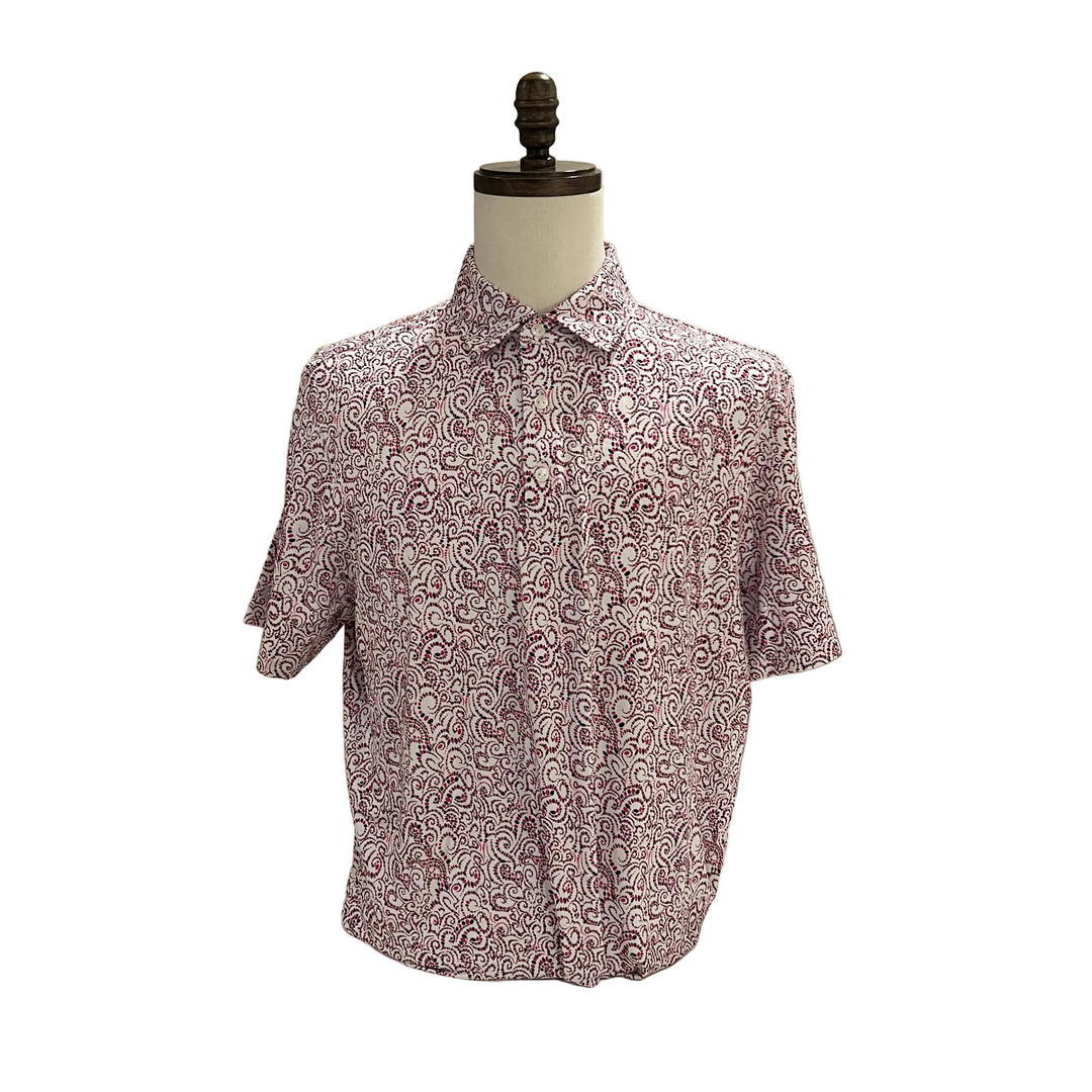 IBKUL Paisley Polo - Berry/Black - Large - Skorzie