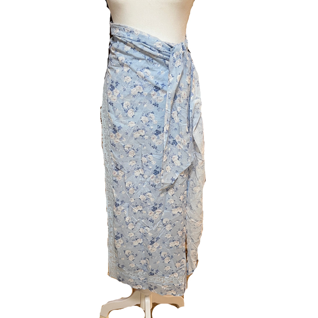 Love Shack Fancy Emabella Heirloom Print Sarong - Cyder Sky - One Size Fits All - Skorzie