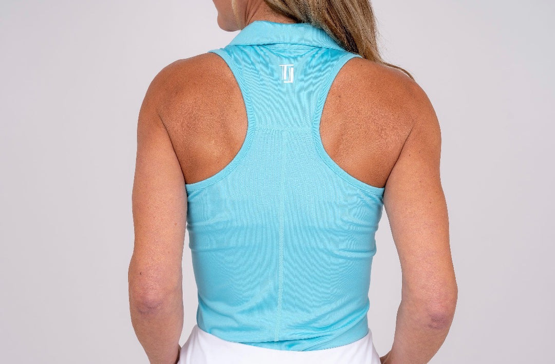 TJ Sport Racerback Sleeveless Polo - Miami Blue