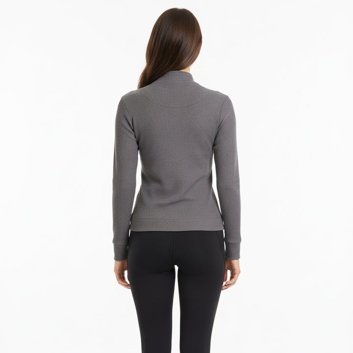 Straight Down Women's Quarter Zip Hills Grey Size M