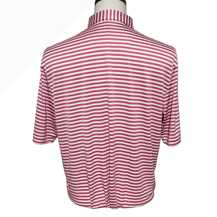 Greg Norman Recycled Microlux Stripe Polo - Lobster/White - Large - Skorzie