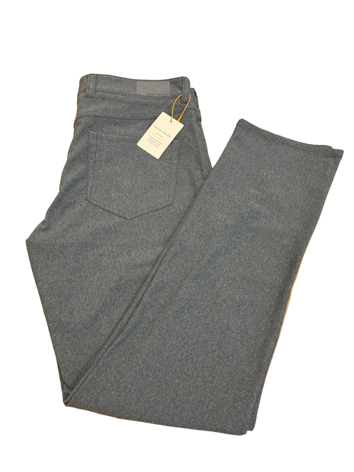 Peter Millar Brevard Performance Flannel Five-Pocket Pants - Charcoal - Skorzie