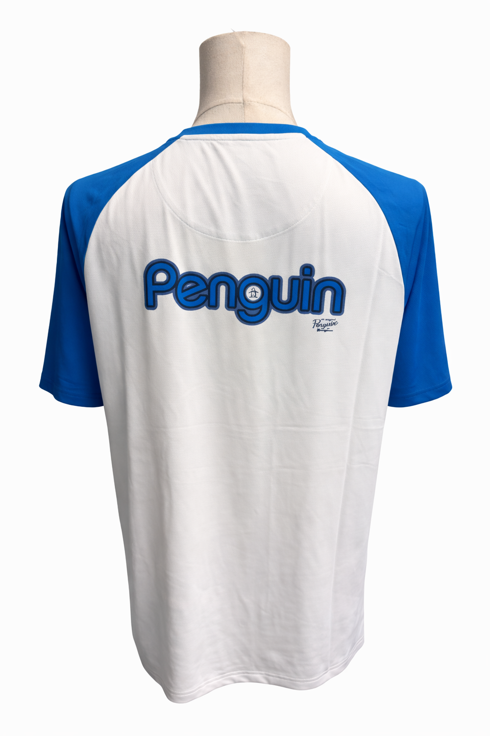 Penguin Logo Graphic Tennis Tee - White/Blue - Medium - Skorzie