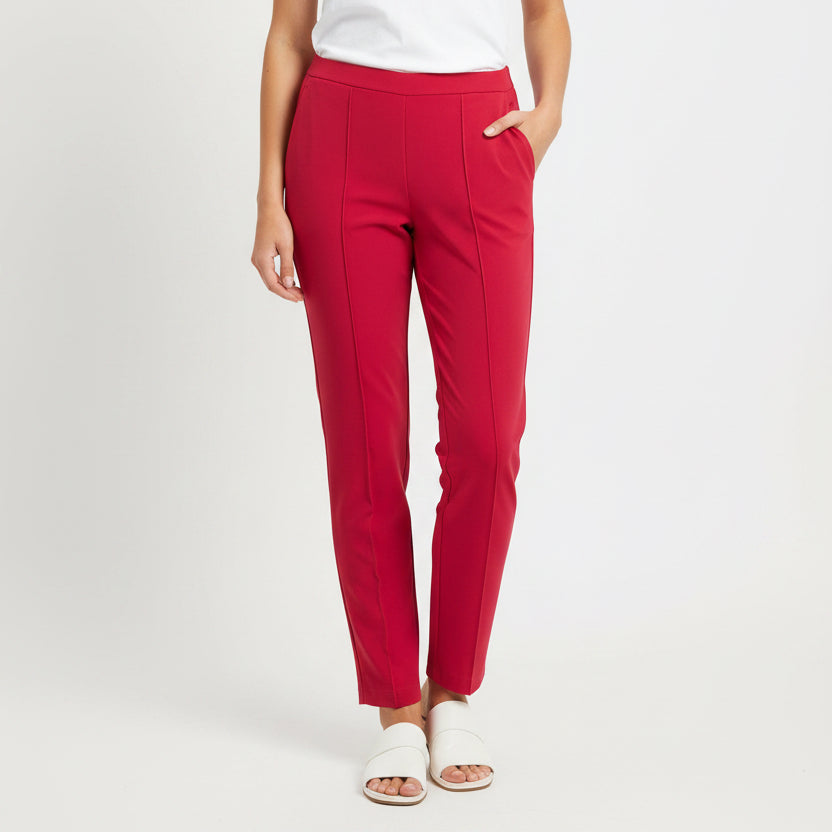 Kinona Women's Pant Tailored Crop 27" Bordeaux Red Size S
