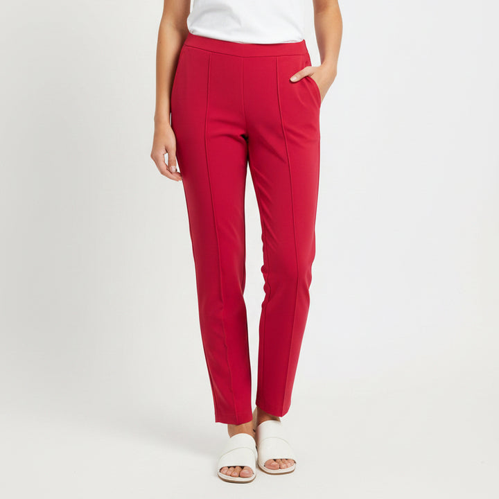 Kinona Women's Pant Tailored Crop 27" Bordeaux Red Size S