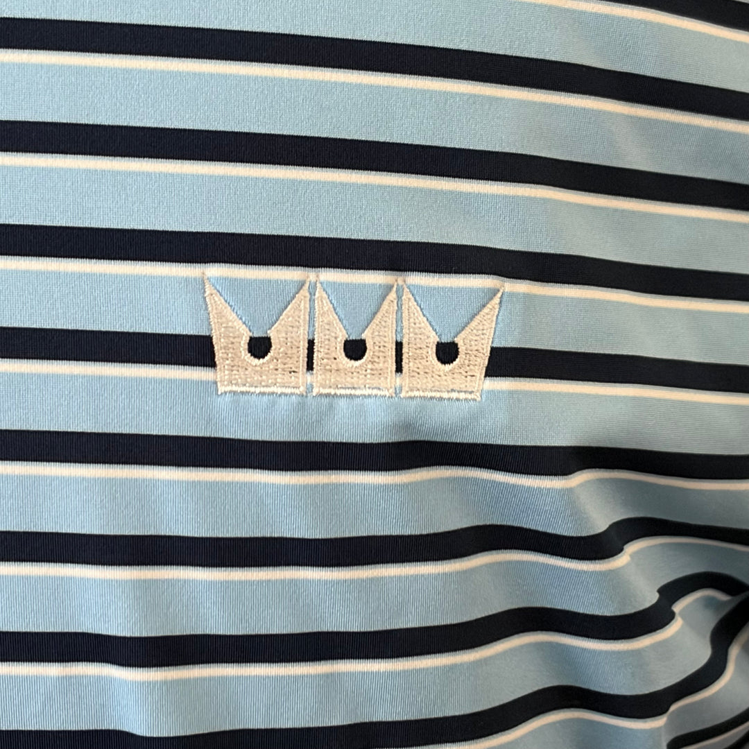 RLX Ralph Lauren Classic Fit Performance Polo (w/logo) - Blue Multi - Small - Skorzie