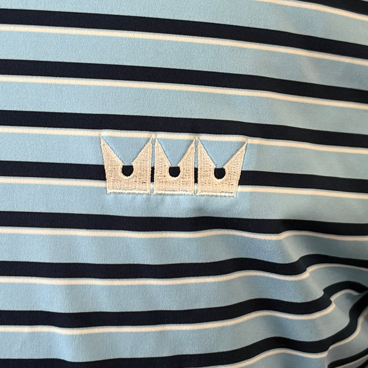 RLX Ralph Lauren Classic Fit Performance Polo (w/logo) - Blue Multi - Small - Skorzie