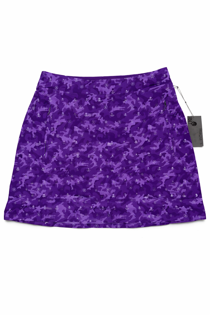 G/FORE Silky Tech Nylon A-Line Skort (16") -Mulberry Purple Camo - Skorzie