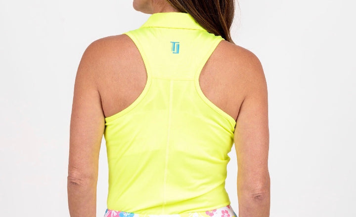 TJ Sport Racerback Sleeveless Polo - Neon Yellow