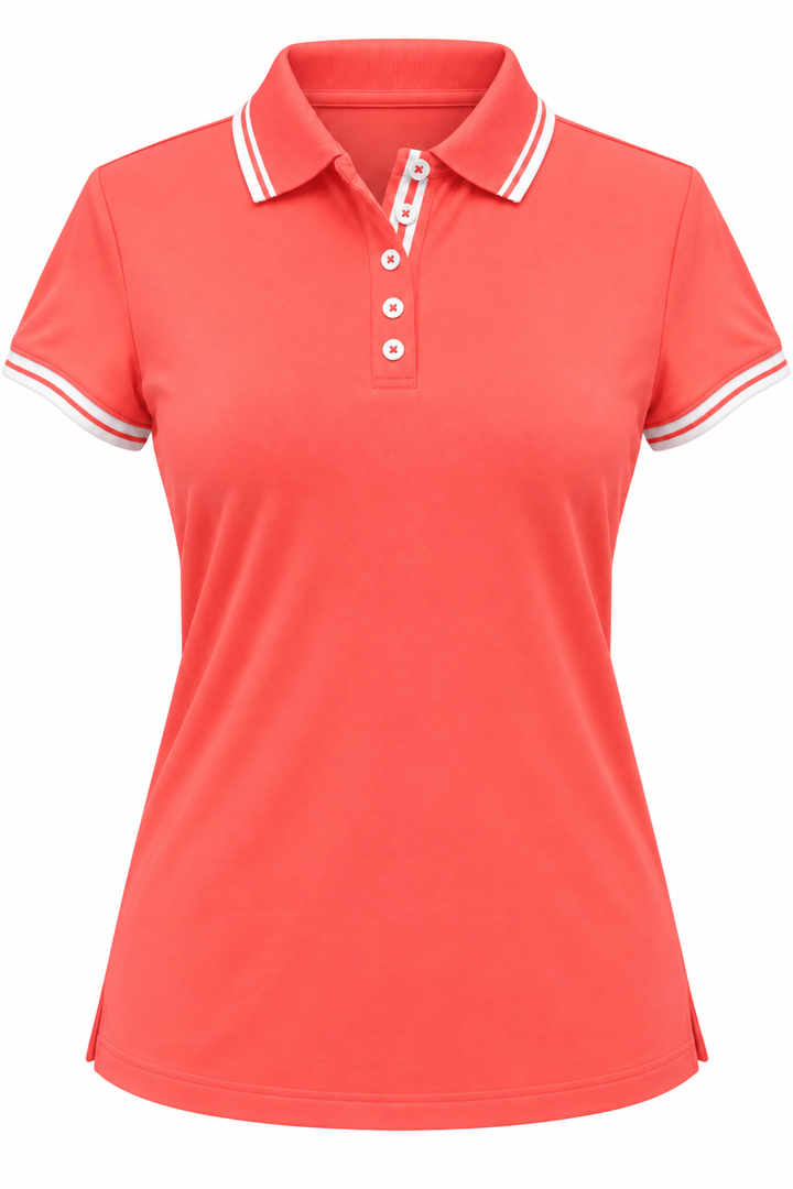 Swing Control Pique Short Sleeve Polo - Coral
