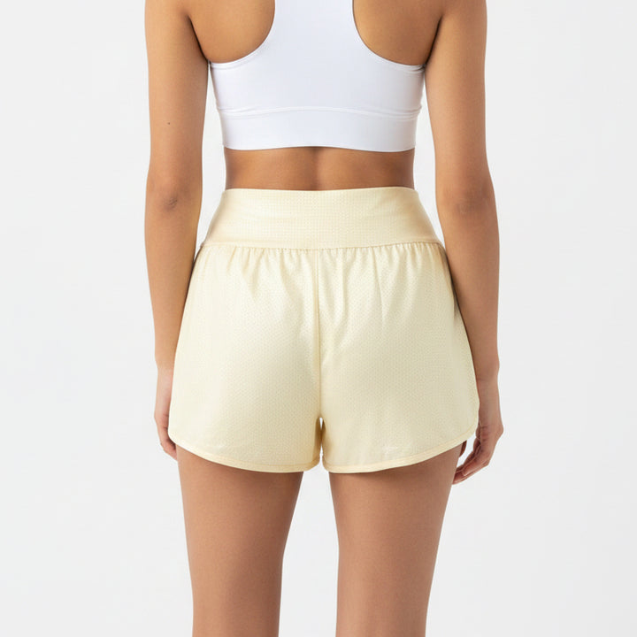 Original Penguin Women's Tennis Shorts 3.5" Metallic Acacia Size S