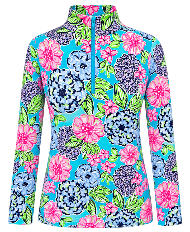 IBKUL Larisa Long Sleeve Mock Neck Top - Turquoise