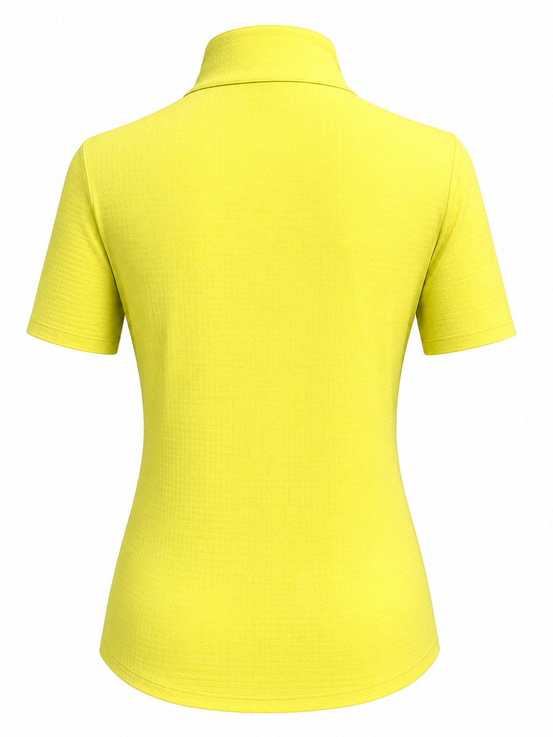 IBKUL Solid Short Sleeve Zip Mock - Butter