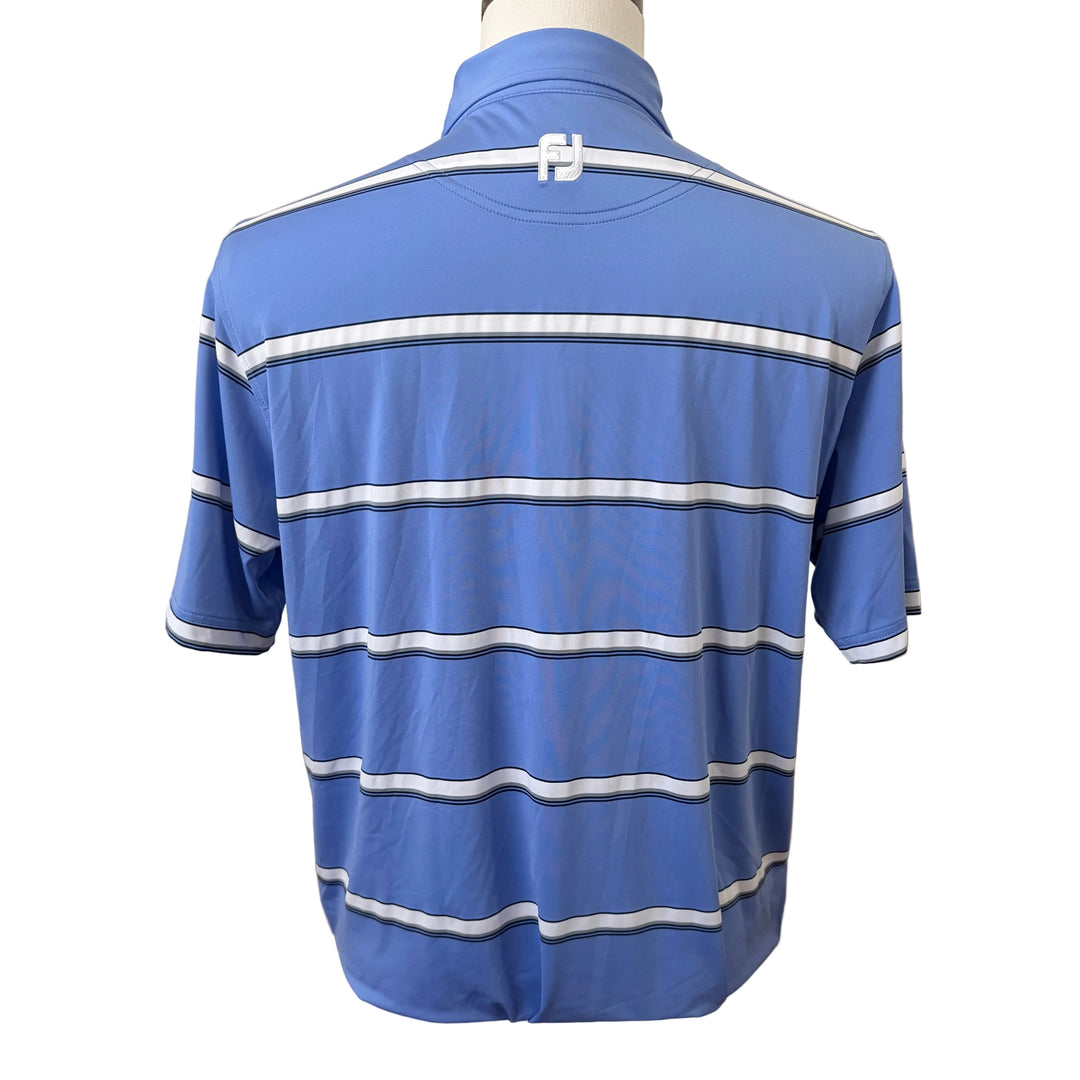 FootJoy Open Stripe Lisle Polo (w/logo) - Blue Violet - Small - Skorzie