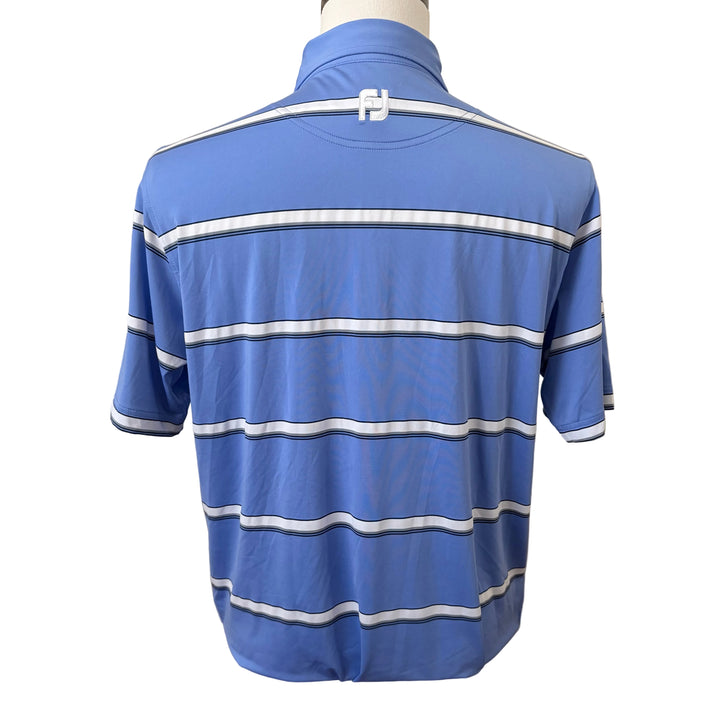 FootJoy Open Stripe Lisle Polo (w/logo) - Blue Violet - Small - Skorzie