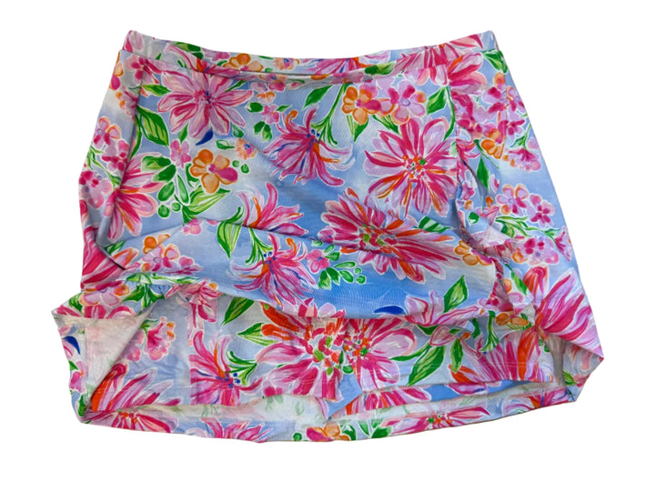 G-Lifestyle Women's Ruffle Wrap Golf Skort (14") - Flower Garden - Small