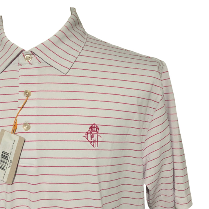 Peter Millar Avent Jersey Polo (w/ logo) - Pink/White - Skorzie
