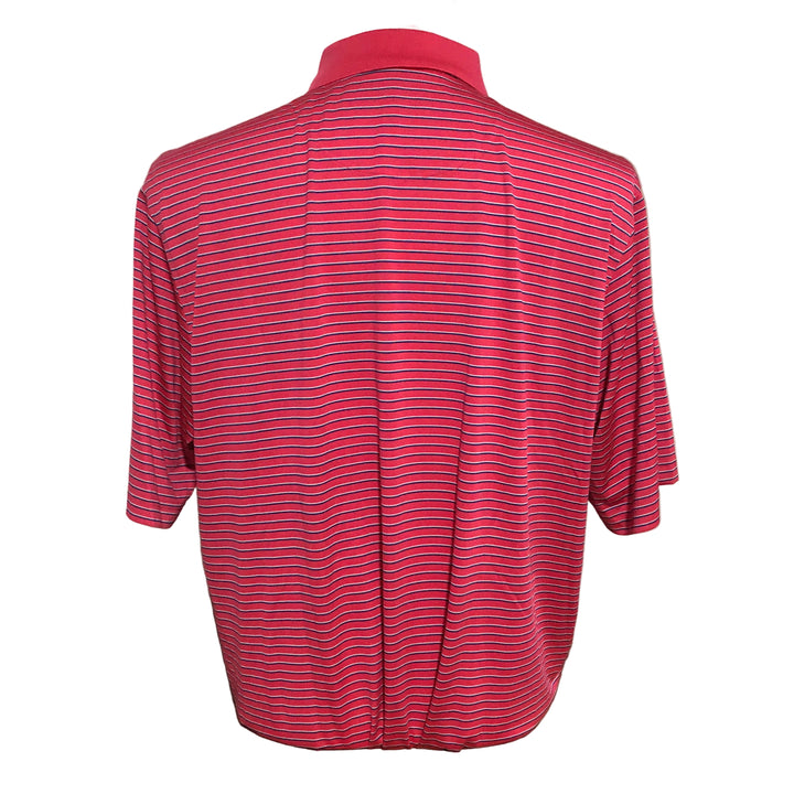 Donald Ross Men's Stripe Performance Polo (w/logo) - Morocco/Navy/Cream - Small - Skorzie