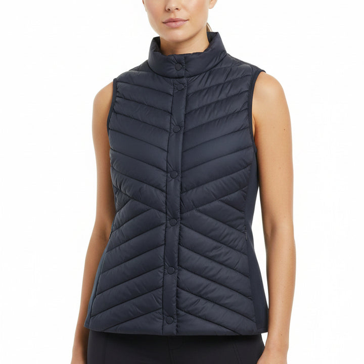 G/FORE Women's Quilted Vest V-Down Stretch Tech Interlock (w/ logo) Twilight Size S