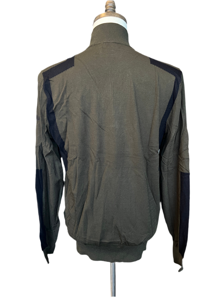 J. Lindeberg Kendrick Knitted Zip Sweater (w/ logo) - Forest - Medium - Skorzie