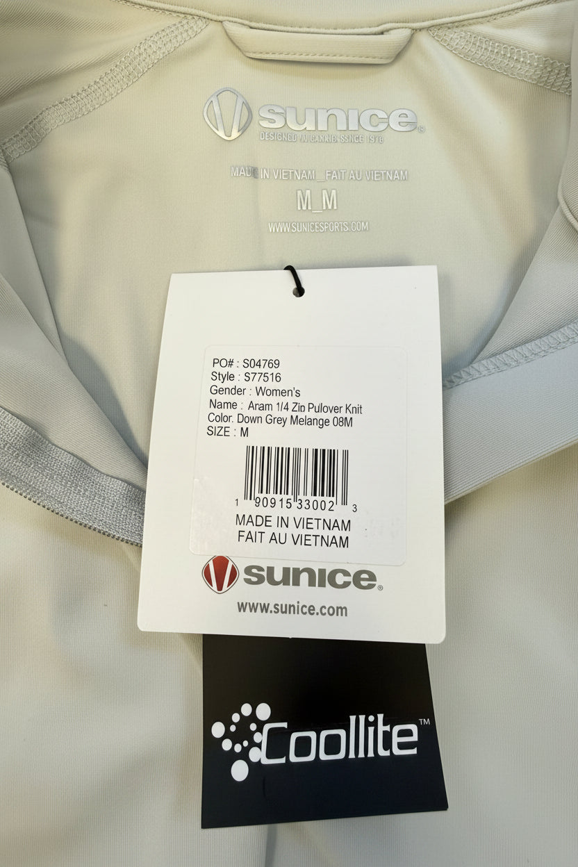 Sunice Anam Aerosoft Performance Quarter-Zip Pullover - Down Gray - Medium