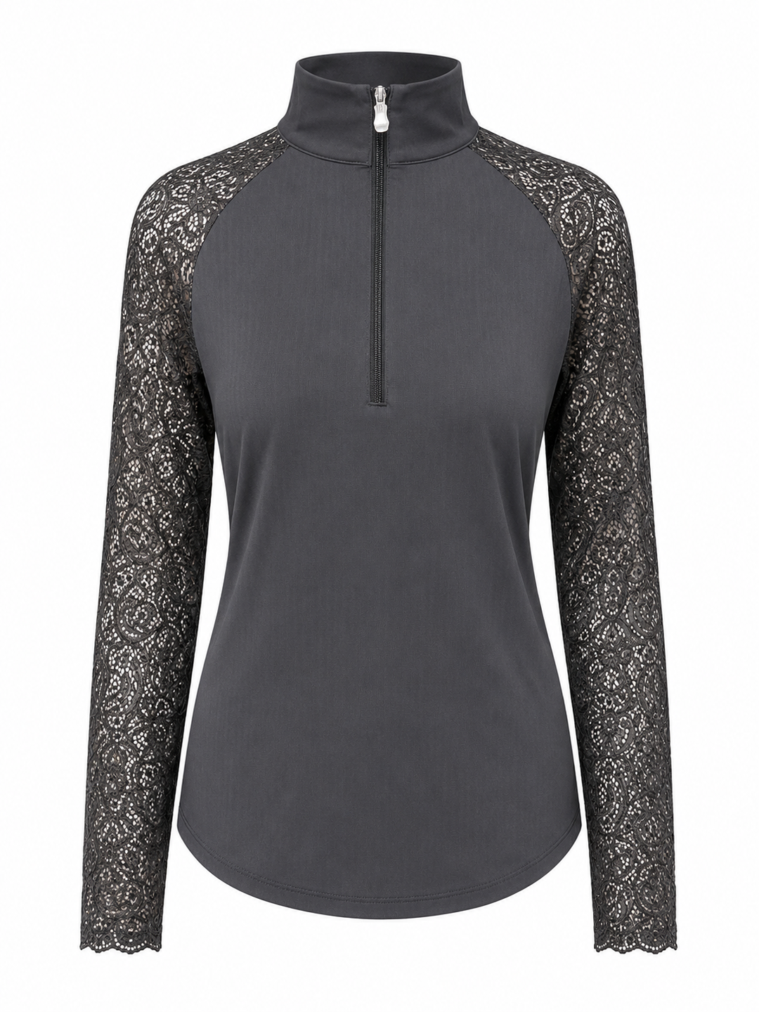 Kastel Denmark Long Sleeve Raglan 1/4 Zip Sun Shirt - Slate Floral Lace - Skorzie