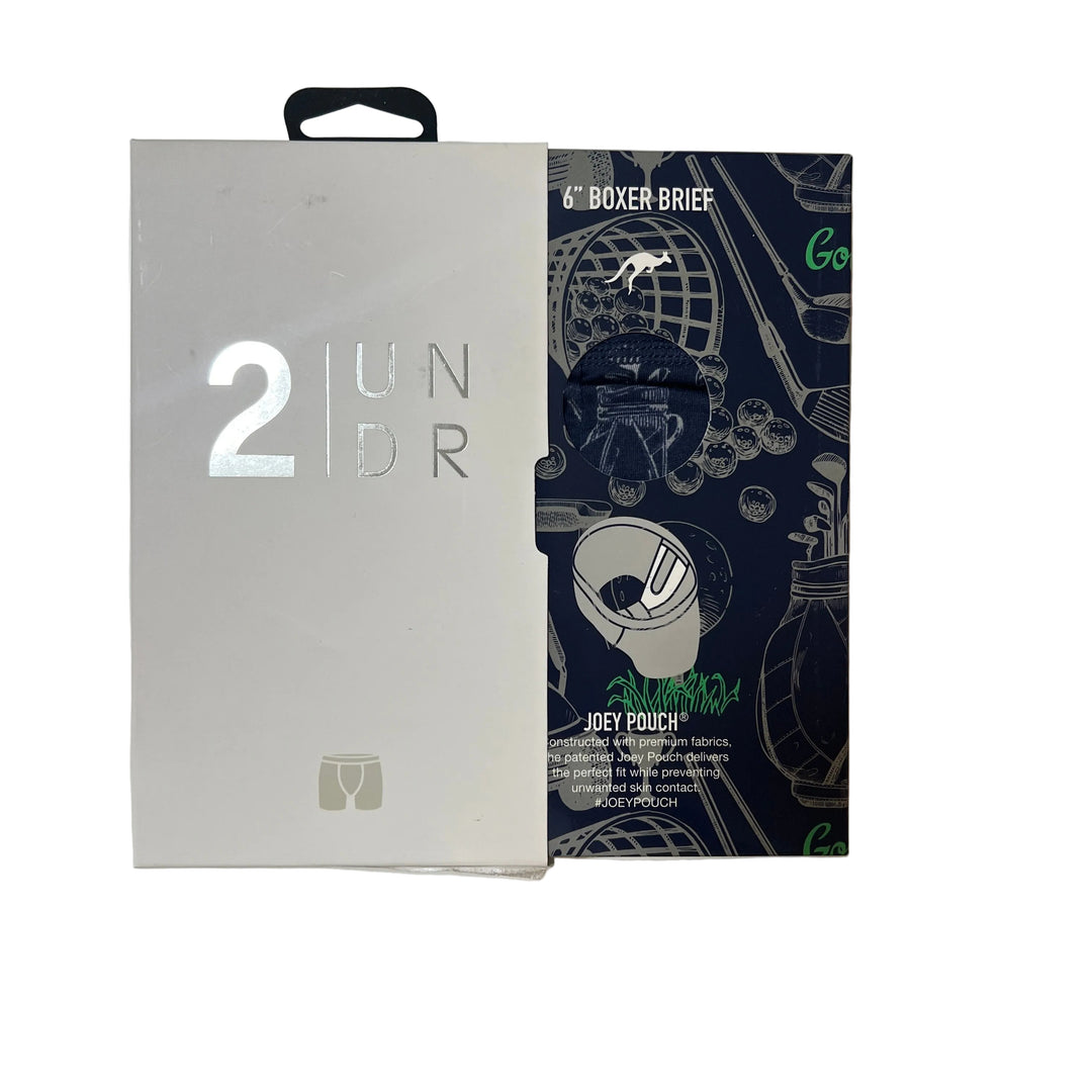 2UNDR 6" Boxer Brief - Navy Golfer - X-Large - FINAL SALE ITEM - Skorzie