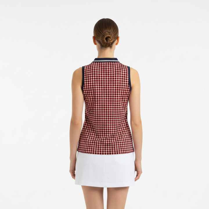 RLX Tailored Fit S/L Polo Shirt (w/ logo) - Red Patterned - Skorzie