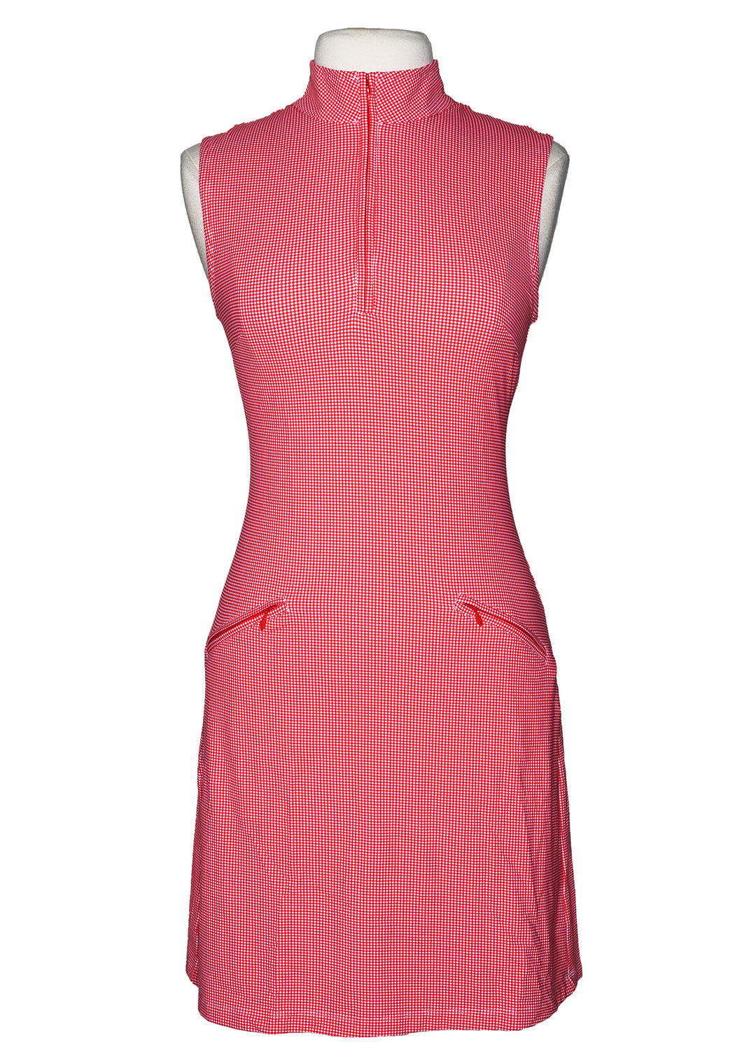 IBKUL SL Mini Check Dress - Red - Size Small - Skorzie