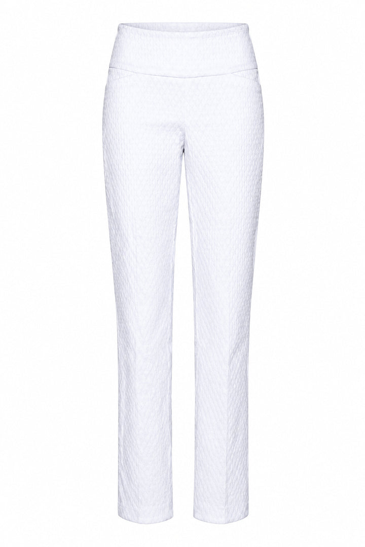 Swing Control Petal Ankle Golf Pant - Scales Jacquard - White - Skorzie