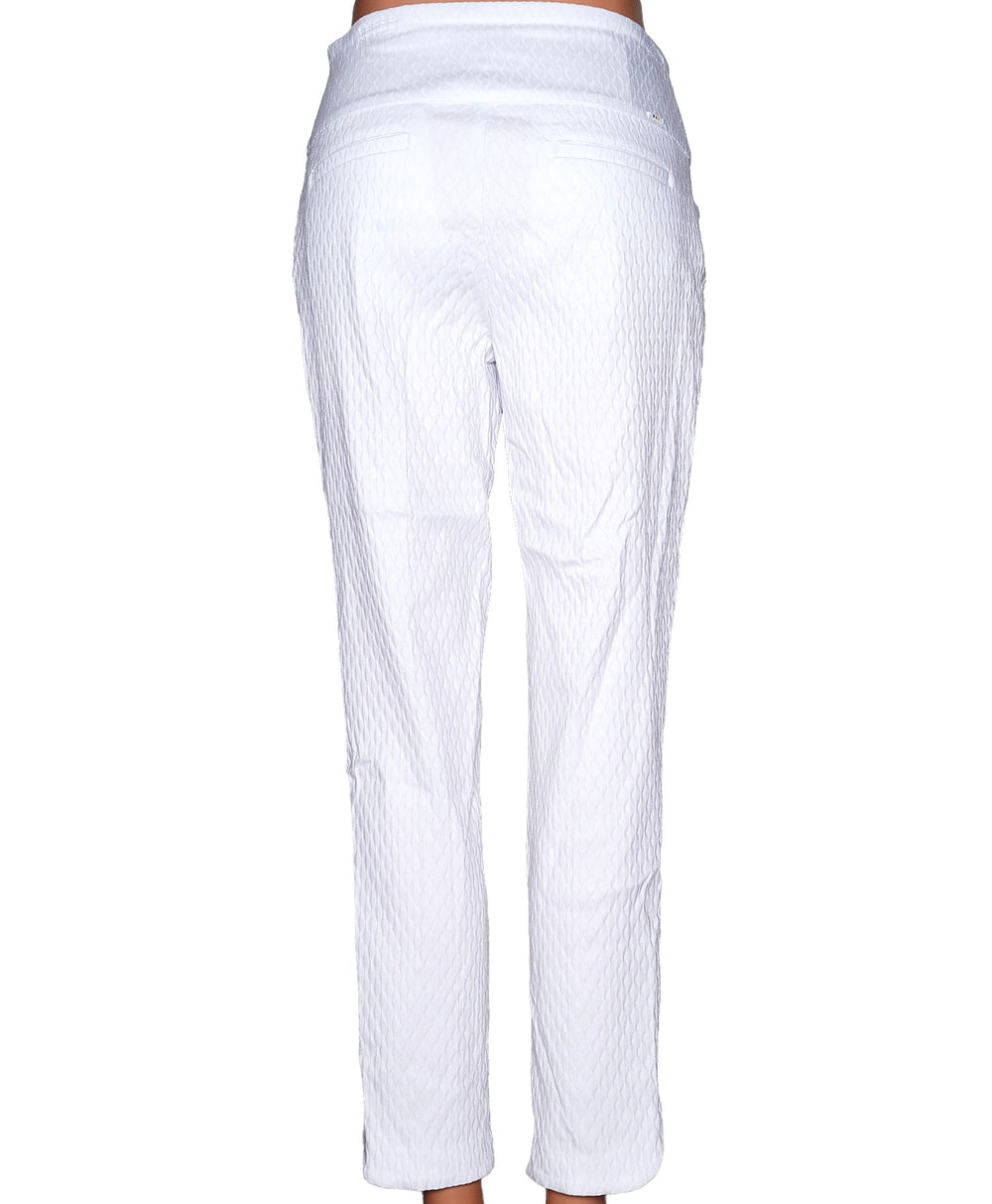 Swing Control Petal Ankle Golf Pant - Scales Jacquard - White - Skorzie