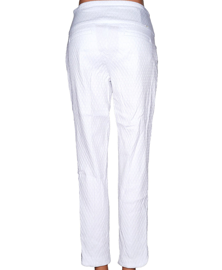 Swing Control Petal Ankle Golf Pant - Scales Jacquard - White - Skorzie