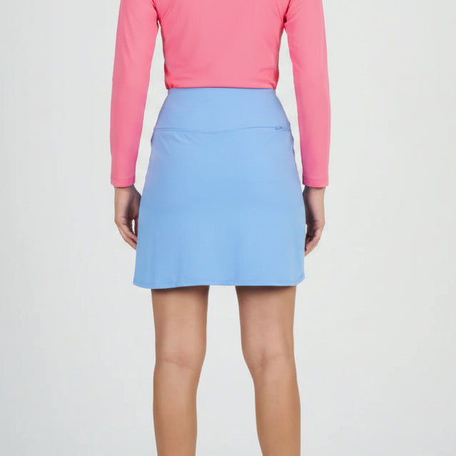 IBKUL Womens Kelsey Solid Skort (17') - Peri Blue - Small