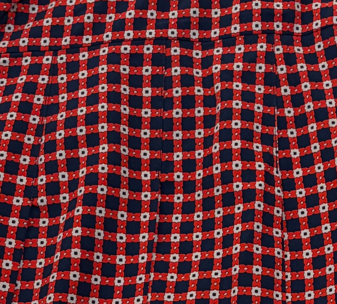 RLX Women's Golf Skort Back Pleated 17" Red/Navy Geo
