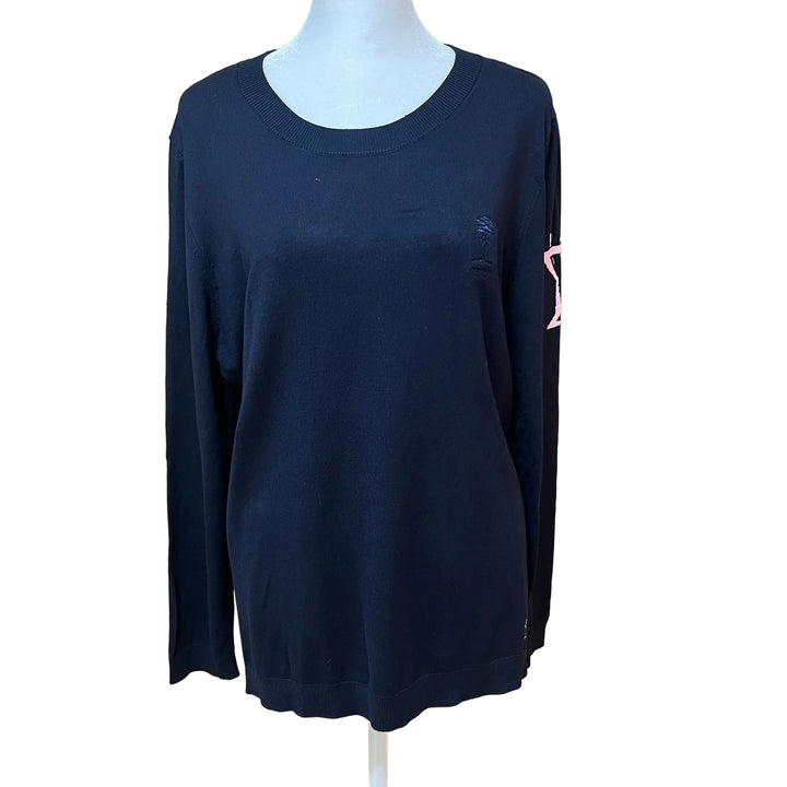 Golftini Martini Crewneck Sweater (w/logo) - Navy - X-Large - Skorzie