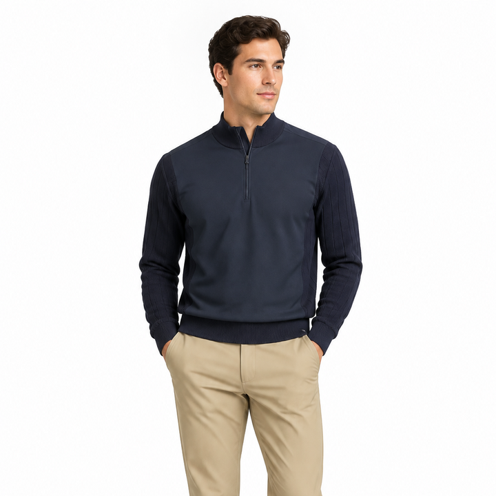 Chervo Men's Quarter Zip Dark Navy Size L