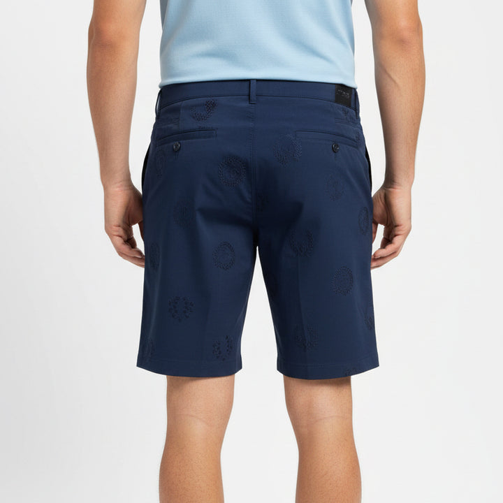 Original Penguin Men's Tennis Shorts 9" Victory Crest Embroidered Black Iris Size 32