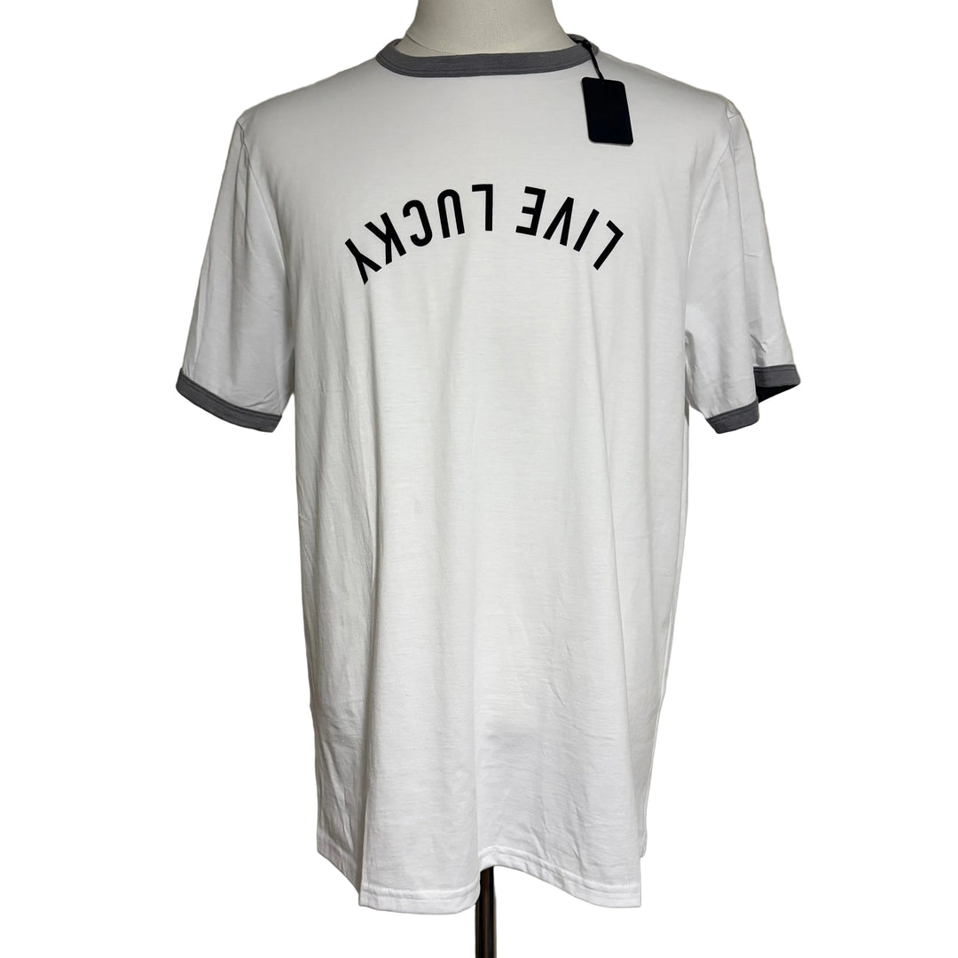 Black Clover Ringer Tee - White - Large (FINAL SALE ITEM) - Skorzie