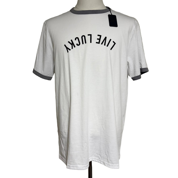 Black Clover Ringer Tee - White - Large (FINAL SALE ITEM) - Skorzie